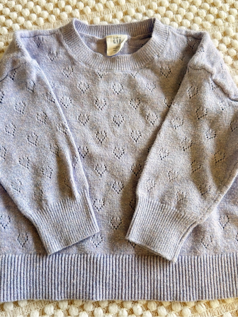 GAP Lavender Eyelet Crewneck Sweater
